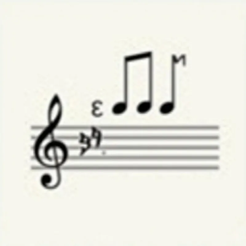 Musical note with accidental: Sharp, flat, or natural sign before a note