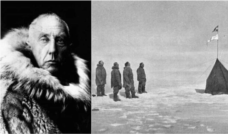 Roald Amundsen cắm cờ Na Uy tại Nam Cực