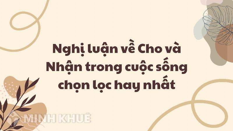 Ý nghĩa của việc cho đi và nhận lại